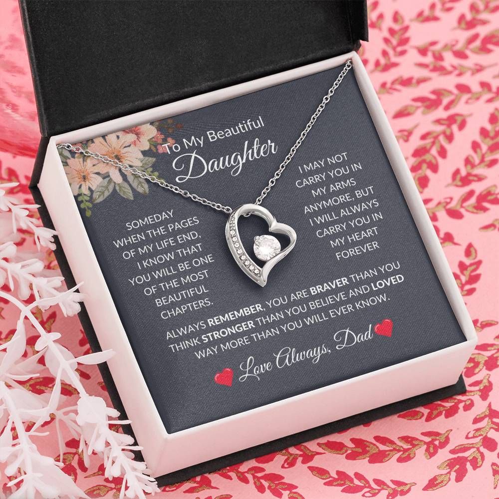 To My Beautiful Daughter | Forever Love Necklace | For Daughter Gift, Birthday, Christmas, Graduation, Valentine's Day, Just Because!