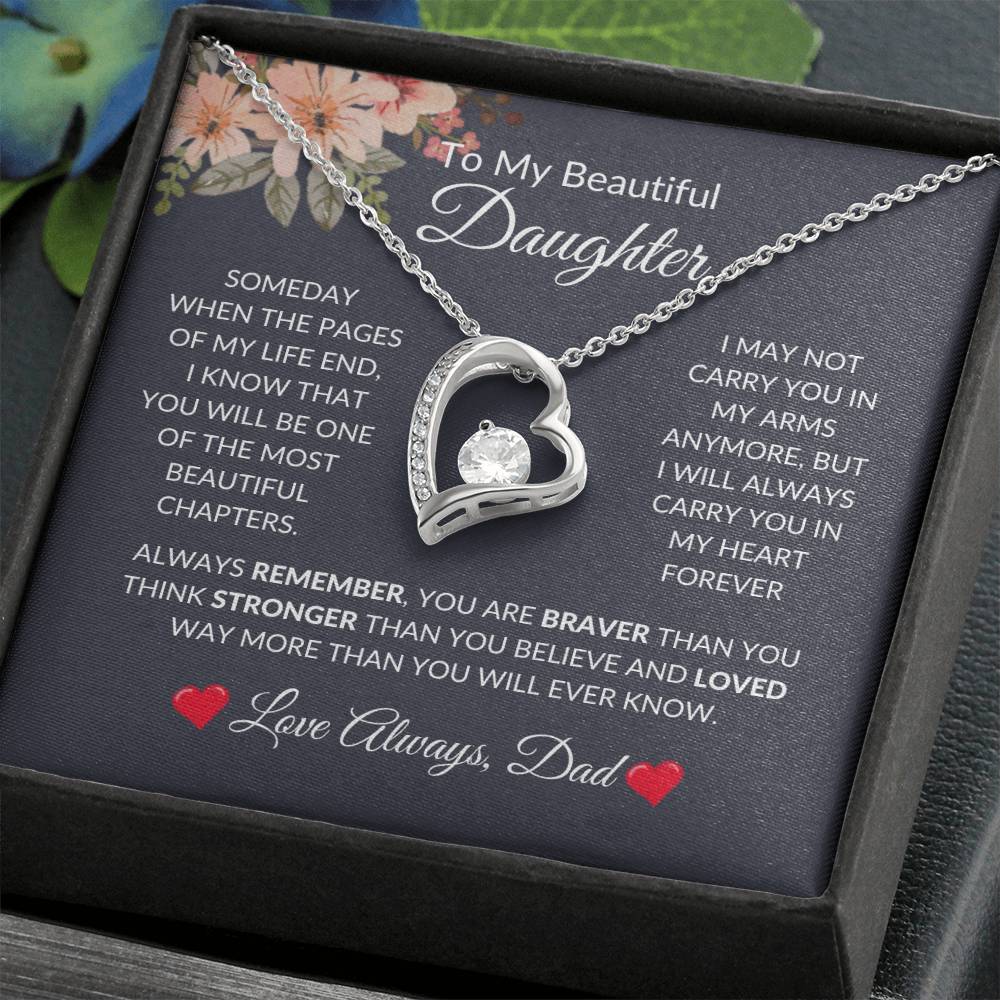 To My Beautiful Daughter | Forever Love Necklace | For Daughter Gift, Birthday, Christmas, Graduation, Valentine's Day, Just Because!