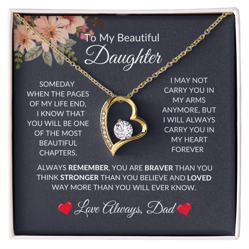 To My Beautiful Daughter | Forever Love Necklace | For Daughter Gift, Birthday, Christmas, Graduation, Valentine's Day, Just Because!