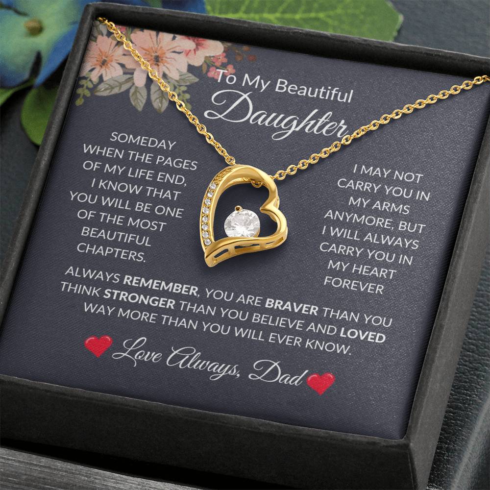 To My Beautiful Daughter | Forever Love Necklace | For Daughter Gift, Birthday, Christmas, Graduation, Valentine's Day, Just Because!