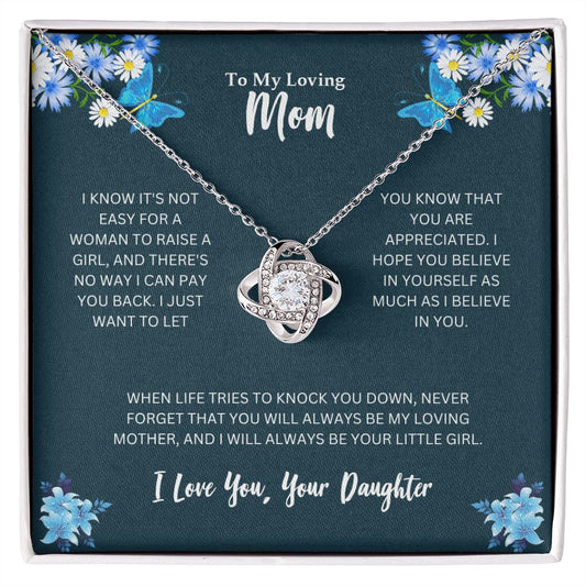 To My Loving Mom | I Love You - Love Knot Necklace
